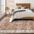 thumbnail image 1 of Boho Vintage Round Rug ft- Faux Wool Dreely Washable Area Rug Small Distressed Throw Rugs Floor Carpet for Door Mat Entryway Bedrooms Laundry (Round - ; Diameter Border ), 1 of 6