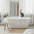 thumbnail image 2 of Wowow Single-Handle Floor Mount Freestanding Tub Faucet with Hand Shower and Waterfall Spout in Matte Black, 2 of 7
