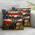 thumbnail image 3 of Orinice Deer Flag Americo Makk Graphic Decorative Pillow Cover for Home Couch Bed Sofa 20x20in, 3 of 5