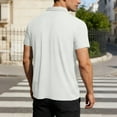 thumbnail image 5 of BUIGTTKLOP Mens Short Sleeve T Shirts Solid Color Button Golf Shirt Casual Breathable Business Office Tee Tops, 5 of 5