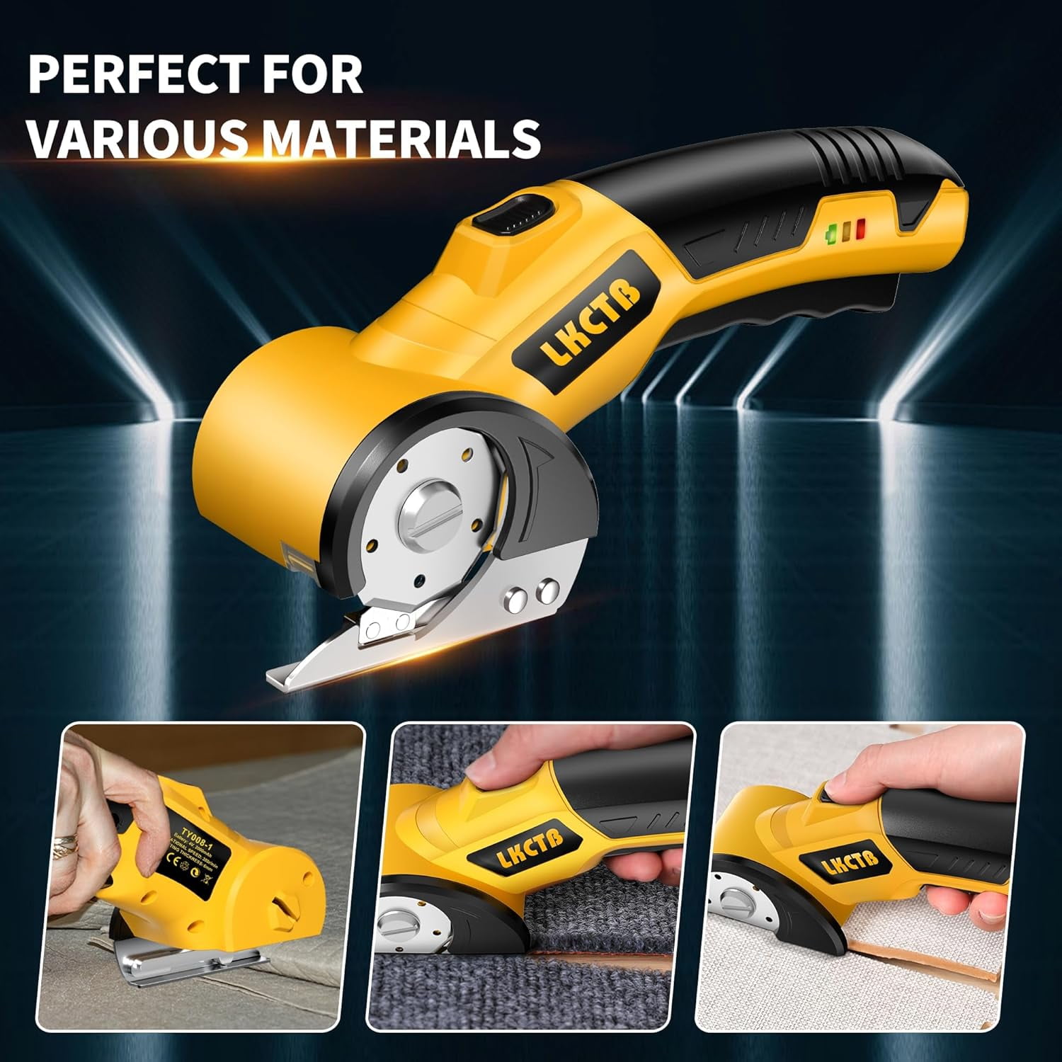 Cordless Cardboard Cutter with Electric Scissors, Brushless Motor, 3500mAh Battery, 800 RPM, LED Light – High Efficiency & Durability for Cardboard, Cartons, and Plastic