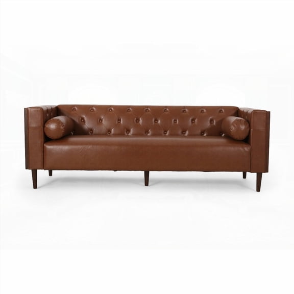 Restonic 3-SEATER SOFA with Tufted Diamond Stitch and Rolled Pillows