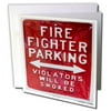 3dRose Fire Fighter Parking - Greeting Cards, 6 by 6-inches, set of 12