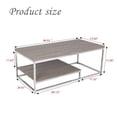 thumbnail image 3 of Alazyhome Rectangular Coffee Table Wood Grain and Silver Metal, 3 of 3