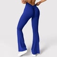 thumbnail image 3 of UJNDER Women's Scrunch Flare Leggings V Back Lifting Wide Leg High Waist for Gym Workout Yoga Pants Blue XL, 3 of 7