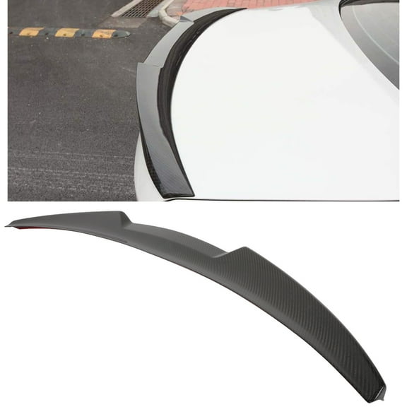 SCITOO Glossy Black Carbon Fiber Rear Trunk Spoiler Wing Replacement fit for 2007-2013 for BMW 328i