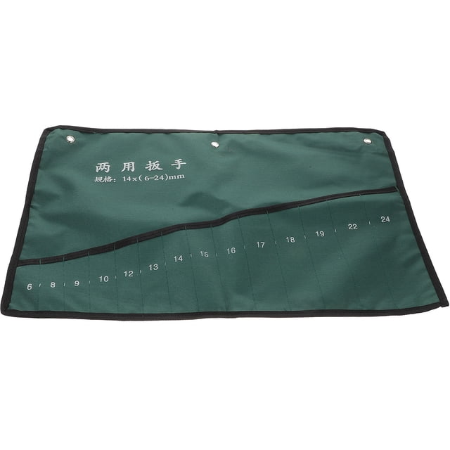 unbranded Bolsa Para Almacenamiento De Herramientas Verde Con Enrollable Y 14 Compartimentos Resistentes