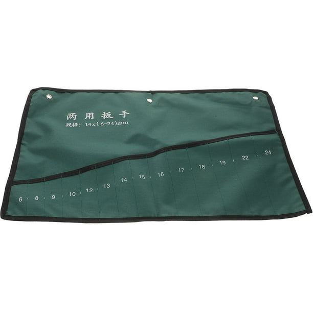 unbranded Bolsa Para Almacenamiento De Herramientas Verde Con Enrollable Y 14 Compartimentos Resistentes