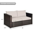 thumbnail image 2 of Gymax 2PCS Rattan Corner Sofa Set Patio Outdoor Furniture Set w/ 4 Beige Cushions, 2 of 10