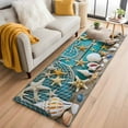 thumbnail image 2 of Coastal Beach Washable Area Rug&nbsp;2x6ft Conch Starfish Fishing Net Wood Grain Soft Rectangle&nbsp;Rugs for Living Room, Non Slip Carpet for Bedroom&nbsp;Entryway Dining Room, 2 of 9