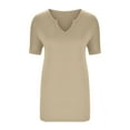 thumbnail image 4 of Patlollav Womens Tops Ladies Fashion Solid Color Casual V-Neck Short Sleeve Loose T-Shirt Tops, 4 of 6