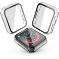 thumbnail image 1 of Hard Case for Apple Watch Series 6 / SE/Series 5 / Series 4 44mm, 2020 New iWatch PC Overall Protective Cover with Slim Tempered Glass Screen Protector (2-Pack Transparent), 1 of 7