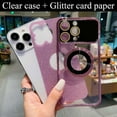 thumbnail image 4 of for iPhone 14 Pro Max Case Magnetic Glitter [ Compatible with MagSafe ], Bling Clear Phone Case, Full Camera Protection Sparkly Plating Slim Thin Soft Case for Women Girls - Pink, 4 of 10