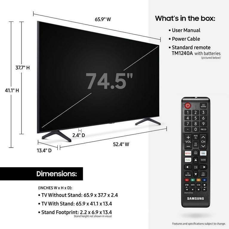 Télévision Samsung 75 Pouces (190 cm) UHD TV 4k Smart TV Serie 7 