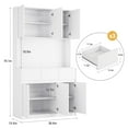 thumbnail image 4 of Pantry Cabinet with LED Lights and Charging Station,Tall Kitchen Pantry Storage Cabinet with Microwave Countertop,Large Kitchen Pantry with Storage Drawers,Large Kitchen Hutch Buffet Cabinet, 4 of 5