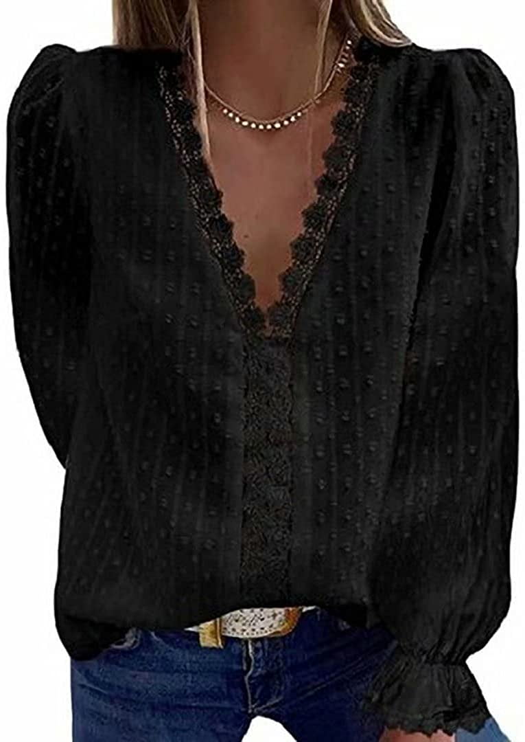 Womens Summer Lace Tops V Neck Short 