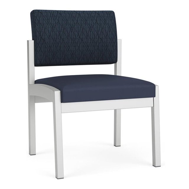 Fauteuil d'Appoint Sans Accoudoirs Lenox en Acier pour Réception / Acier Argenté / Bleu / Bleu