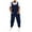 Navy, variant on aidice Overalls for Women Cotton Linen Lightweight Adjustable Strap Solid Color Pants Rompers with Pockets