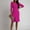 Hot Pink, variant on MIANHT Womens Dresses Fashion Solid Color Drop Shoulder Dresses Side Slit Mid-Length Dress Casual Slim Fit 3/4 Sleeve Wrap Sundress