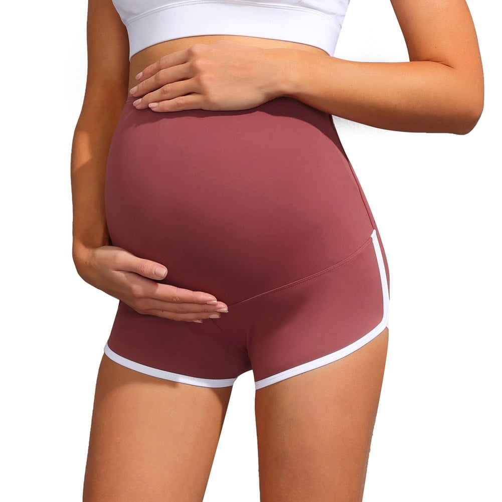 Maacie Maternity Active Shorts with Pockets and Drawstring Waist for Women 