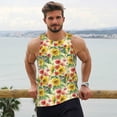 thumbnail image 4 of Wukai Sunflower Cornflower Poppy Print Men’s Workout Tank Top Sleeveless Muscle T shirt Gym Running Fitness Tank Top-3X-Large, 4 of 7