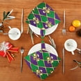 thumbnail image 4 of GZHJMY Mardi Gras Cloth Napkin Fleur De Lis Golden Zigzag Purple Green Kitchen Dining Table Decor Dinner Napkin Festive for Gathering Party Favors Carnival 6 Pack 20" × 20", 4 of 6