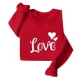 thumbnail image 6 of NexTorq Love Sweatshirt - Valentines Sweatshirt for Women Funny Love Heart Printed Shirts Casual Valentine Long Sleeve Crew Neck Pullover Tops J6-Red S, 6 of 7