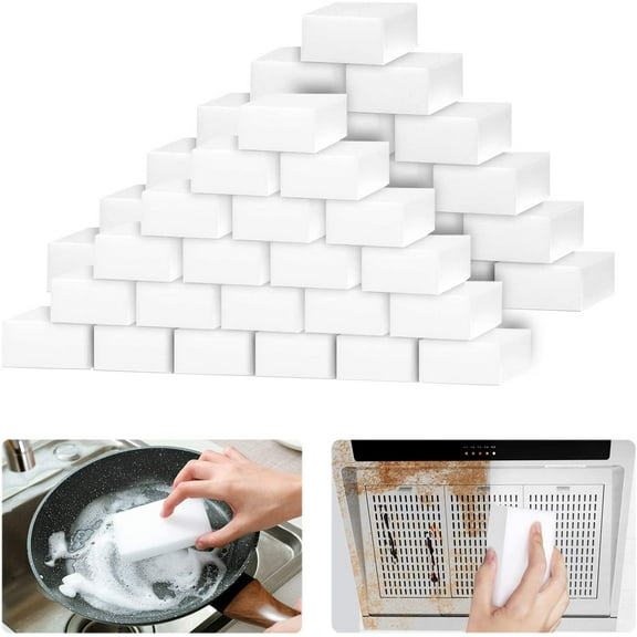 50Pcs Melamine Sponge, Magic Cleaning Sponges Eraser for Kitchen Bathroom Bathtub Floors, Non-Scratch Bulk Sponge Pads