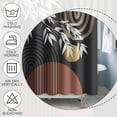 thumbnail image 5 of Black Boho Style Bathroom Curtains Shower Set Bamboo Leaves Abstract Bohemian Moon Striped Bathroom Shower Decor Accessory Set Decorative Waterproof Bathroom Curtains 84x72 Inch with Hooks, 5 of 6