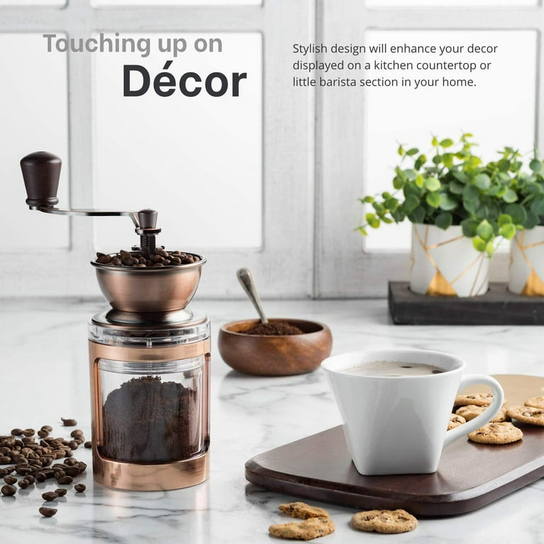 MITBAK Manual Coffee Grinder With Adjustable Settings, Sleek Hand Coffee  Bean Burr Mill Great for French Press, Turkish, Espresso & More