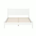 thumbnail image 4 of Mid-Century Modern Queen Bed - White Wooden Platform, No Box Spring Needed, Bedroom Furniture, Tapered Legs, Durable Solid Wood Frame, Slats Included., 4 of 6