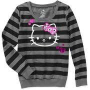Juniors Striped Sweatshirt With Metallic Foil