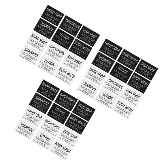 Masteelf 36 PCS  Bathroom Labels Organization Labels Waterproof Refillable Bottle Stickers Label for Hand Soap Shampoo Conditioner Lotion Stickers