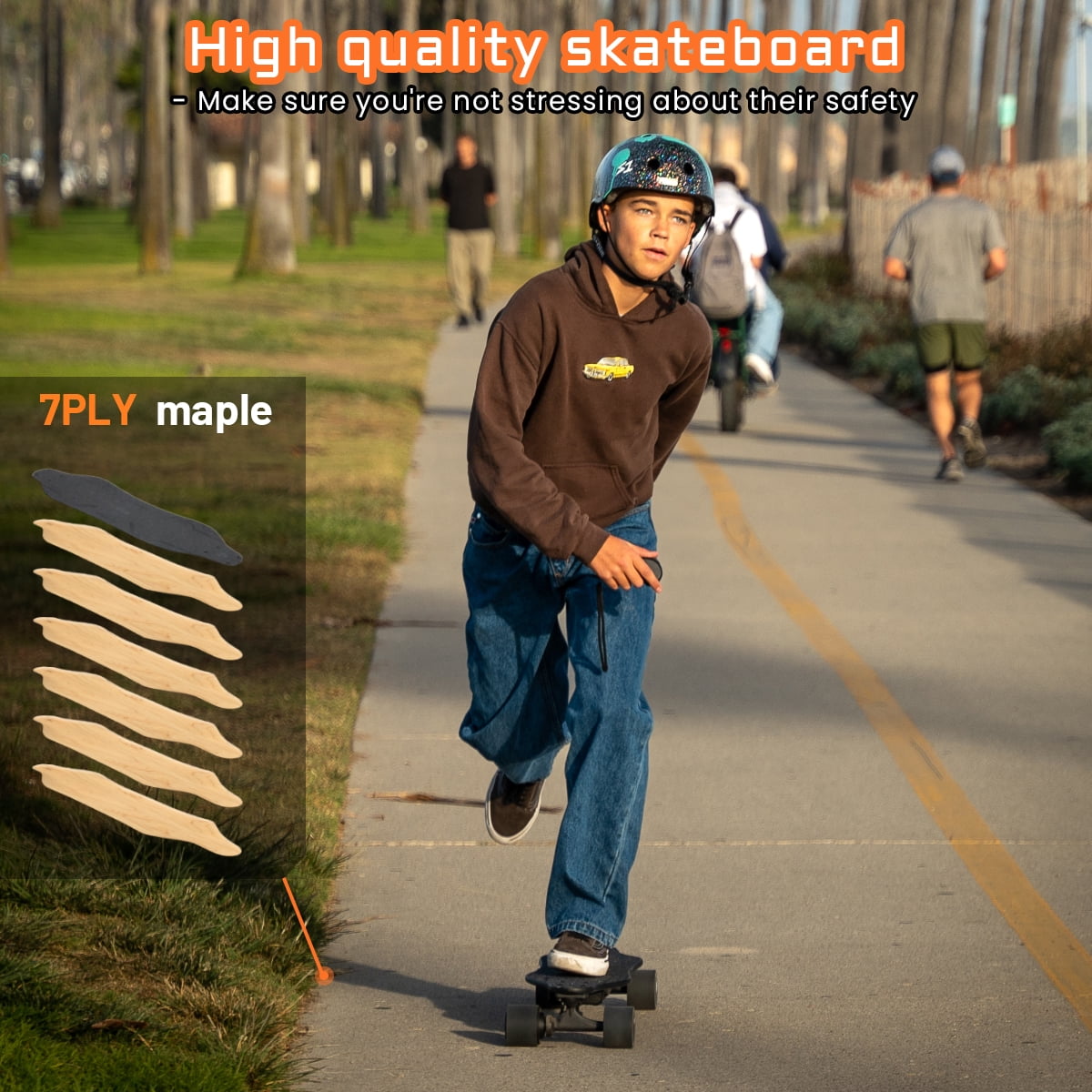 MEEPO Campus B1 Electric Skateboard with Remote, Top Speed Up to 15 Mph, 4 Speed Smooth Braking, Easy Carry Handle Design, Suitable for Adults & Teens