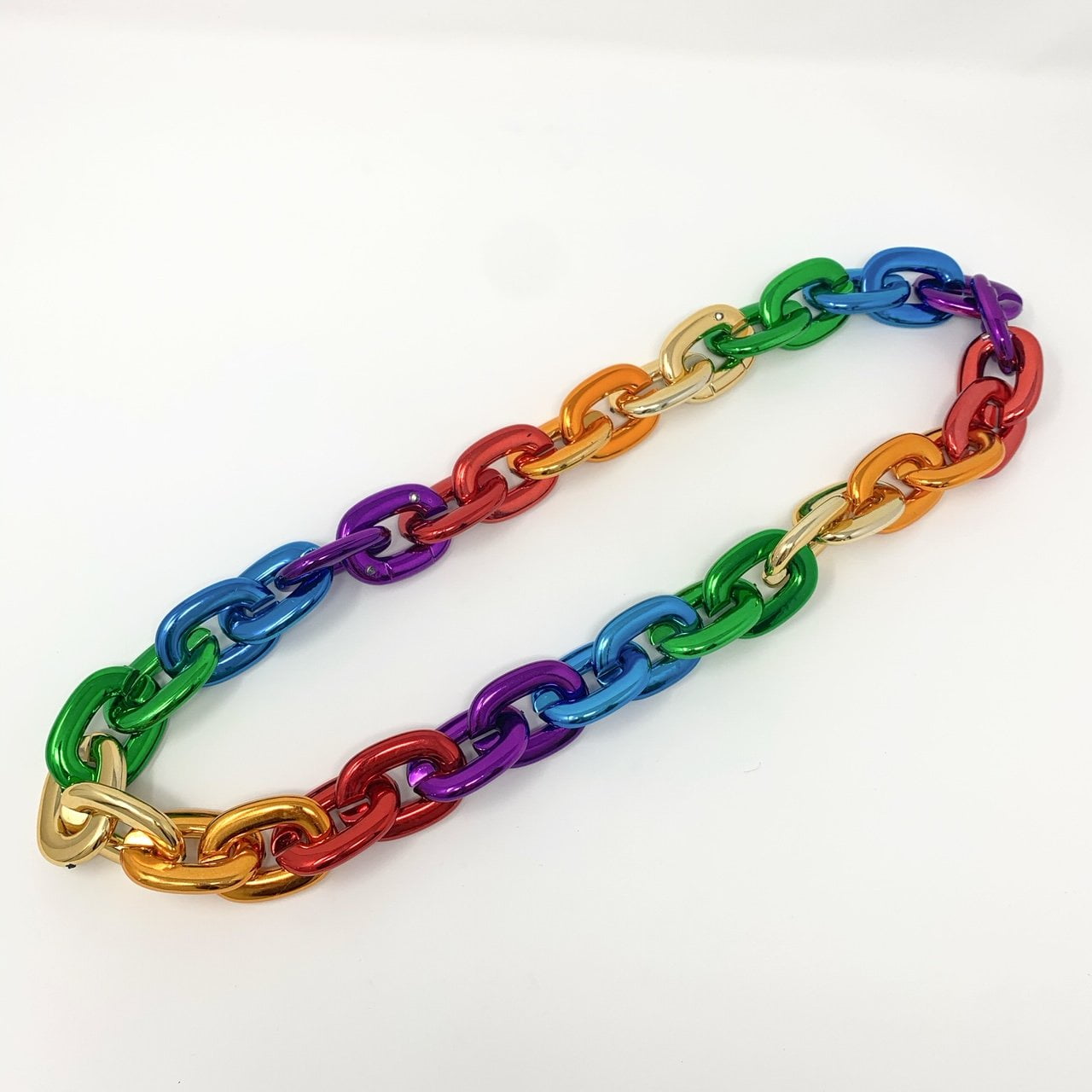 LED Rainbow Chain Link Necklace 