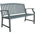 thumbnail image 5 of GRANDPATIO Garden Bench, Outdoor Benches with Back, Painted with Wood Grain, Anti-Rust Aluminum Steel Metal Frame, Bench for Front Porch Backyard Park Outside Furniture Decor, Weathered Blue, 5 of 7