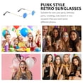 thumbnail image 5 of Gafas de sol punk con protección UV, redondas y montura metálica para hombre y mujer., 5 of 5