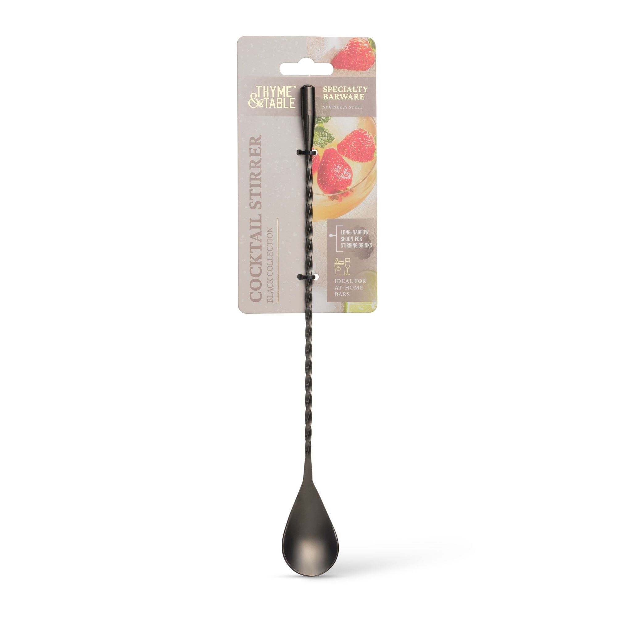 Thyme & Table Stainless Steel Stir Spoon, Black Satin, 1 Piece