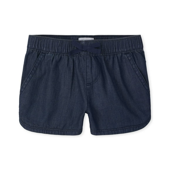 Pantalones cortos The Children's Place para niñas, sarga vaquera, azul, 6-7 años