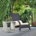 thumbnail image 6 of Outdoor Side Table for Patio Small Rattan Wicker Coffee Table Balcony Table Outside end Table with Poly Lumber Table top & Storage Bistro Table for Garden Pouch Deck Living Room Backyard Grey, 6 of 7