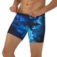 thumbnail image 3 of Salouo Blue Fire Cool Wolf Pattern Men's Boxer Briefs, Soft & Breathable Underwear Elastic Waistband Briefs for Men,1-Pack, 3 of 7