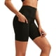 thumbnail image 2 of Pantalones cortos para correr en el gimnasio Pantalones cortos de yoga Pantalones cortos diarios delgados con bolsillo de cintura alta para mujer Tmvgtek Para estrenar, 2 of 9