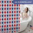 thumbnail image 6 of Independence Day Shower Curtain, 48" x 72", American Flag Star Red Blue White Plaid Waterproof Bathroom Curtain Washable Shower Curtain Set with 12 Hooks, 6 of 9