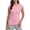 Pink, variant on Women's Ruched Wrap Cap Sleeve Tops, Crew Neck Asymmetrical Hem Slim Fit Top, Elegant Draped Casual Trendy Summer