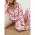 thumbnail image 5 of Michellecmm  Women Christmas Pajamas Set Candy Cane/Elk Print Shirt and Pants, 5 of 9