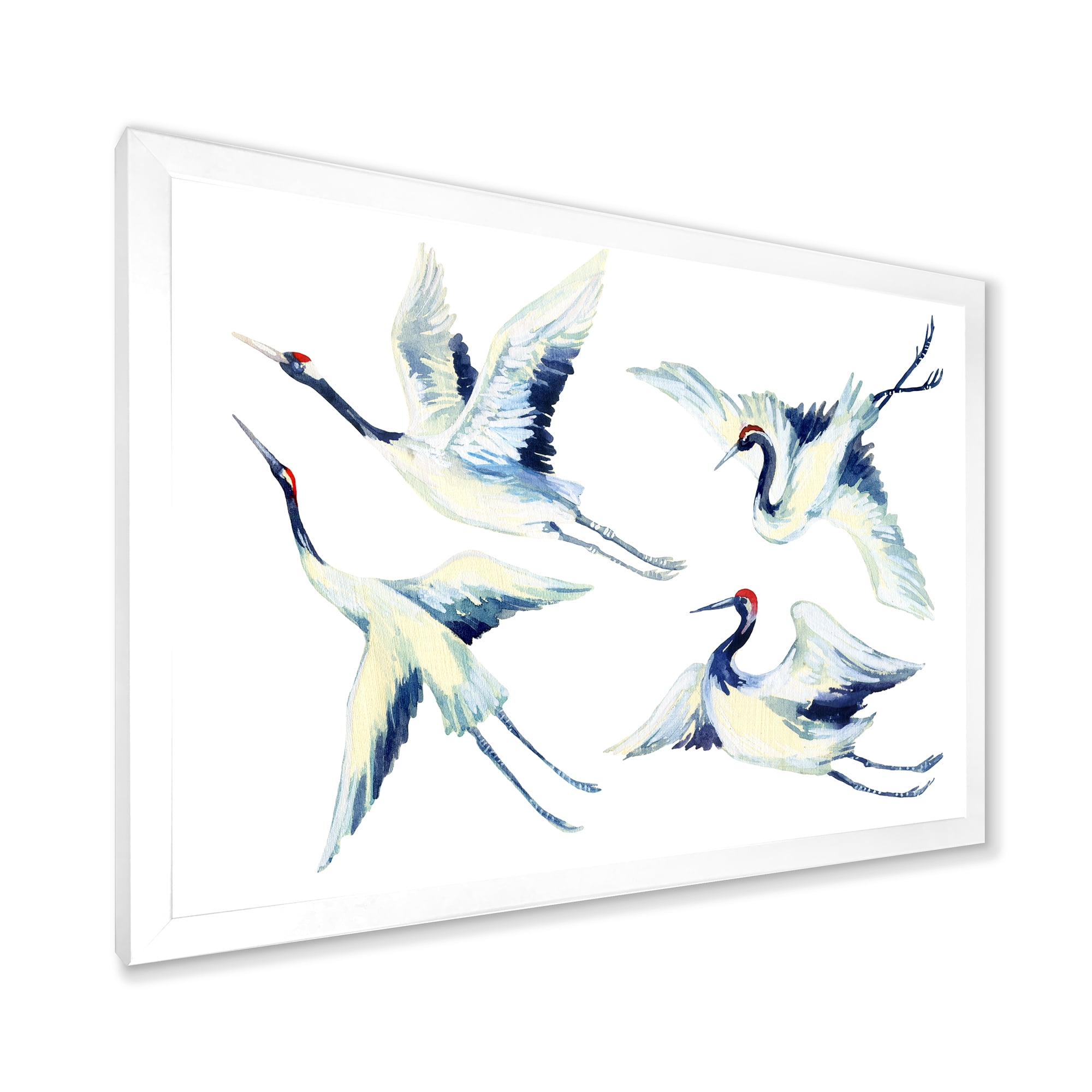 Designart 'Asian Crane Bird Impression II' Traditional Framed Art Print