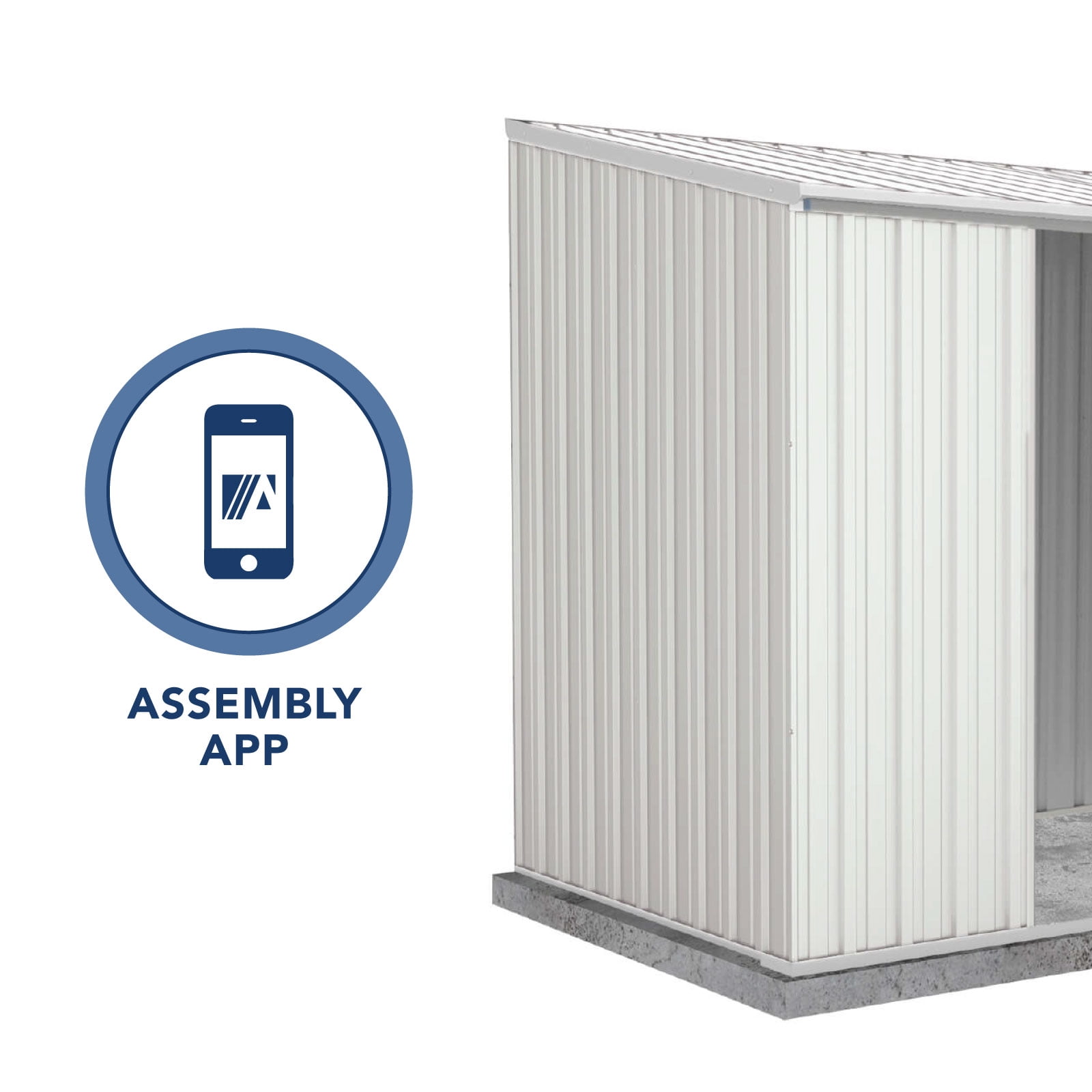 Absco EZI Slider 7' x 5' Metal Storage Shed - Surfmist