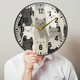 thumbnail image 6 of Yayeee Wall Clock Battery Operated 11.9" Silent Quartz Non-Ticking for Living Room Decor, Beige Cute Cats, 6 of 8