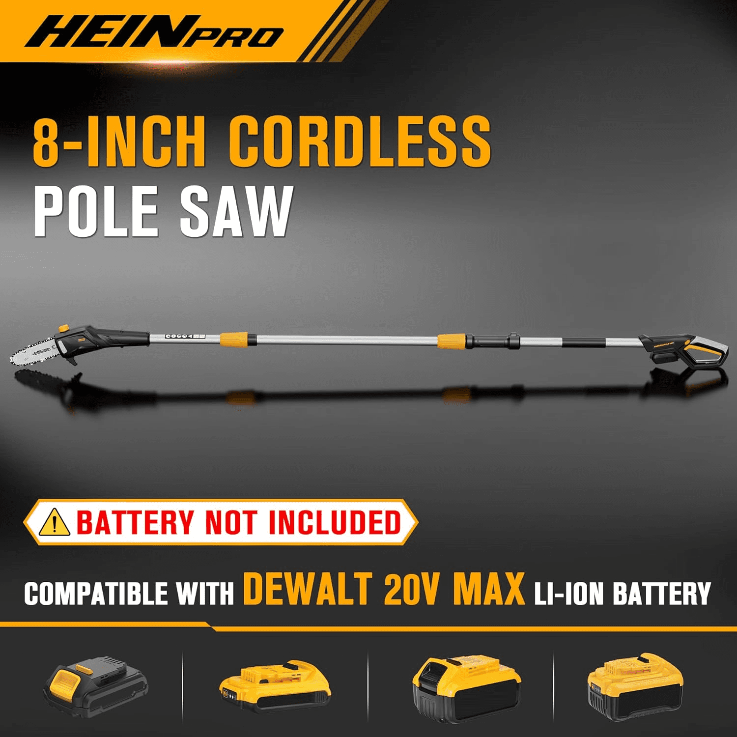 Cordless Pole Saw Compatible with Dewalt 20V Max Battery 8 inch Electric Pole Saws for Tree Trimming Battery Powered, Extension up to14.2 feet Pole Chainsaw (Battery not Included)