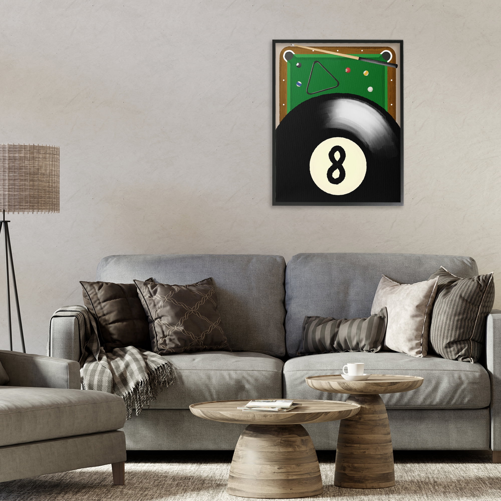Stupell Industries Billiard Table & Balls Black Framed Giclee Art, design by Jennifer Stith